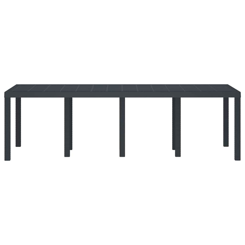 vidaXL Kerti Asztal Antracit 250 x 100 x 73 cm polirattan