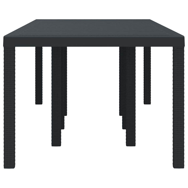 vidaXL Kerti Asztal Antracit 250 x 100 x 73 cm polirattan