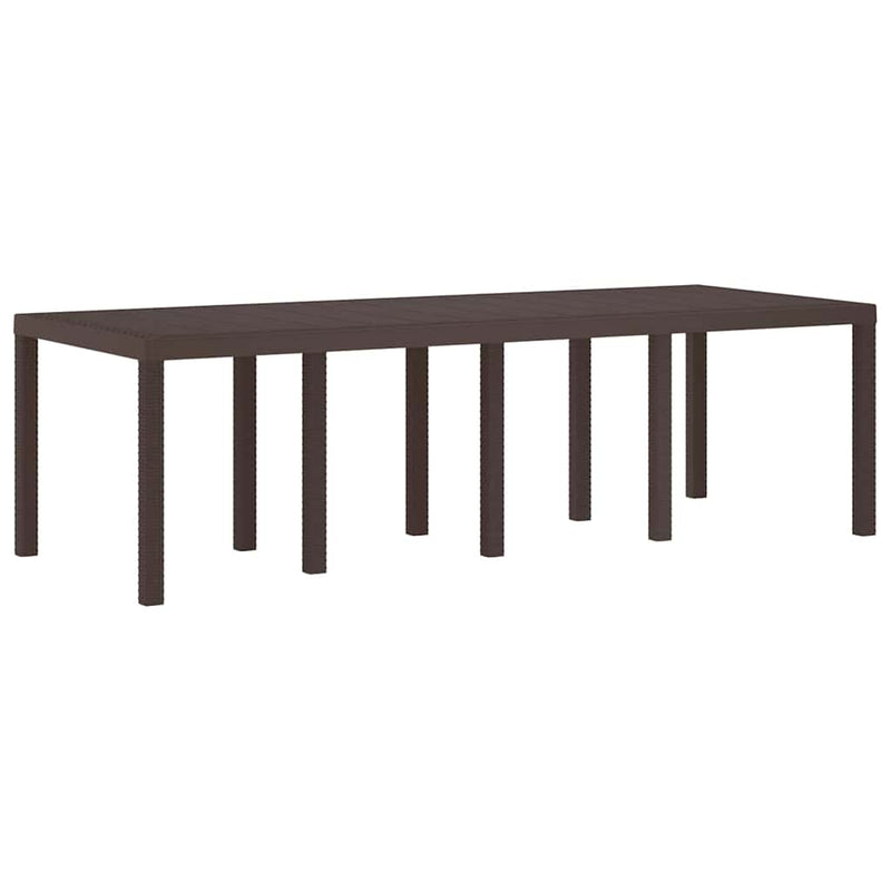 vidaXL Kerti Asztal Barna 250 x 100 x 73 cm polirattan