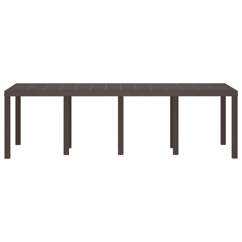 vidaXL Kerti Asztal Barna 250 x 100 x 73 cm polirattan