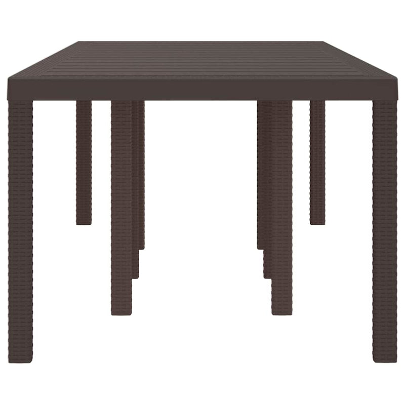 vidaXL Kerti Asztal Barna 250 x 100 x 73 cm polirattan
