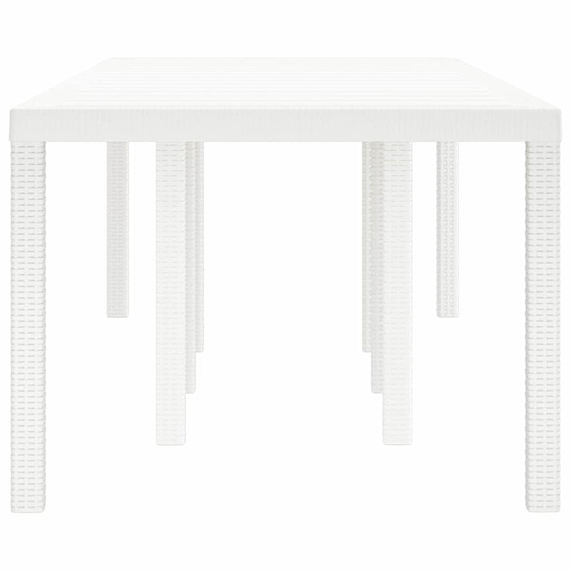 vidaXL Kerti Asztal Fehér 250 x 100 x 73 cm polirattan
