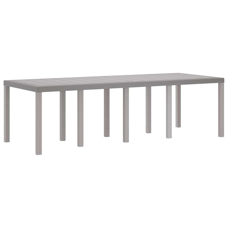 vidaXL Kerti Asztal Világosszürke 250 x 100 x 73 cm polirattan