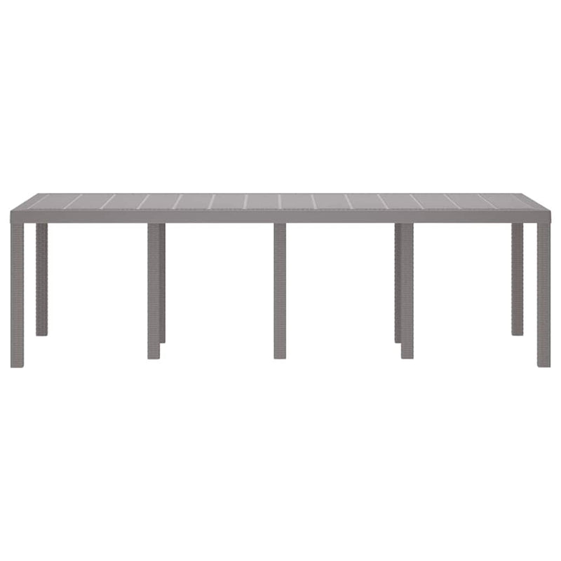 vidaXL Kerti Asztal Világosszürke 250 x 100 x 73 cm polirattan