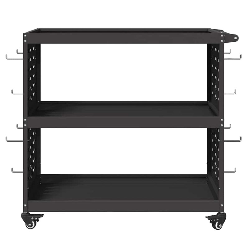 vidaXL Eszköz Kocsi Fekete 75 x 35 x 73 cm Hidegen húzott acél