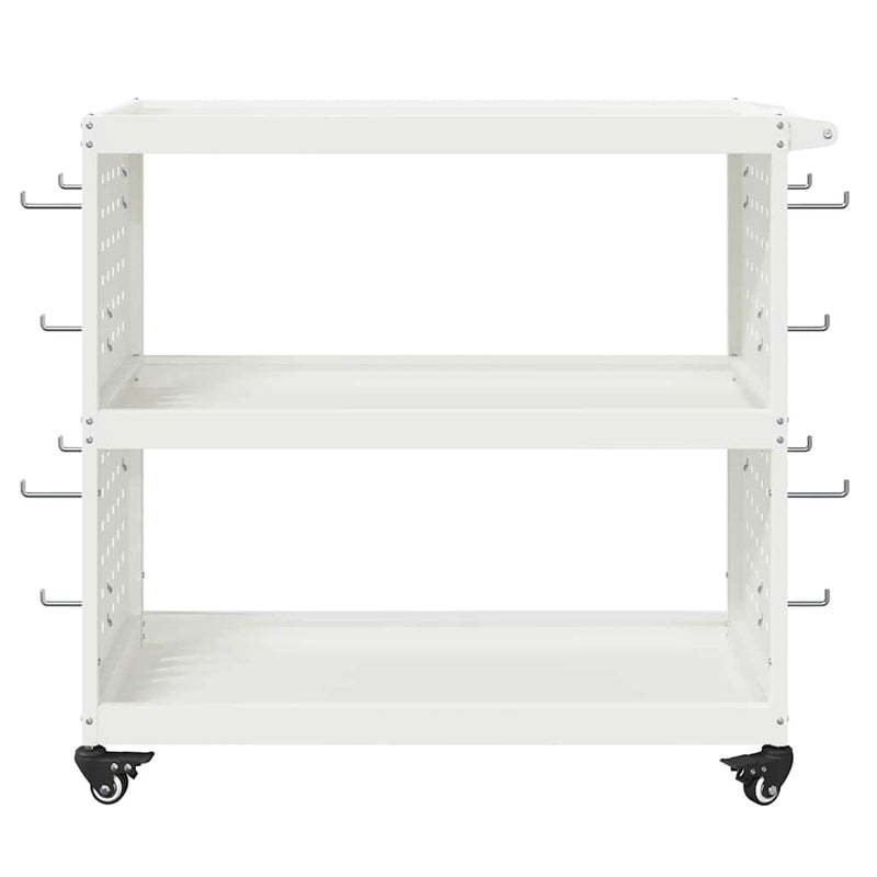 vidaXL Eszköz Kocsi kerékkel Fehér 75 x 35 x 73 cm Hidegen húzott acél