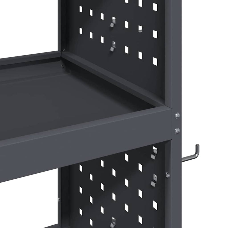 vidaXL Eszköz Kocsi Antracit 75 x 35 x 73 cm Hidegen húzott acél