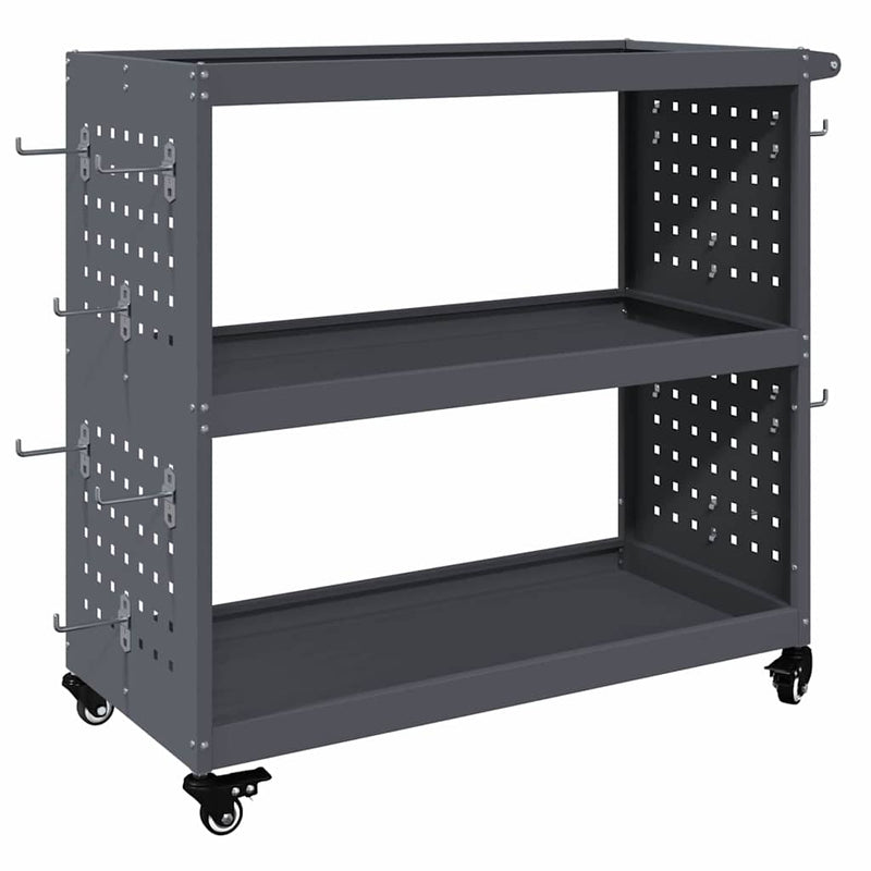 vidaXL Eszköz Kocsi Antracit 75 x 35 x 73 cm Hidegen húzott acél