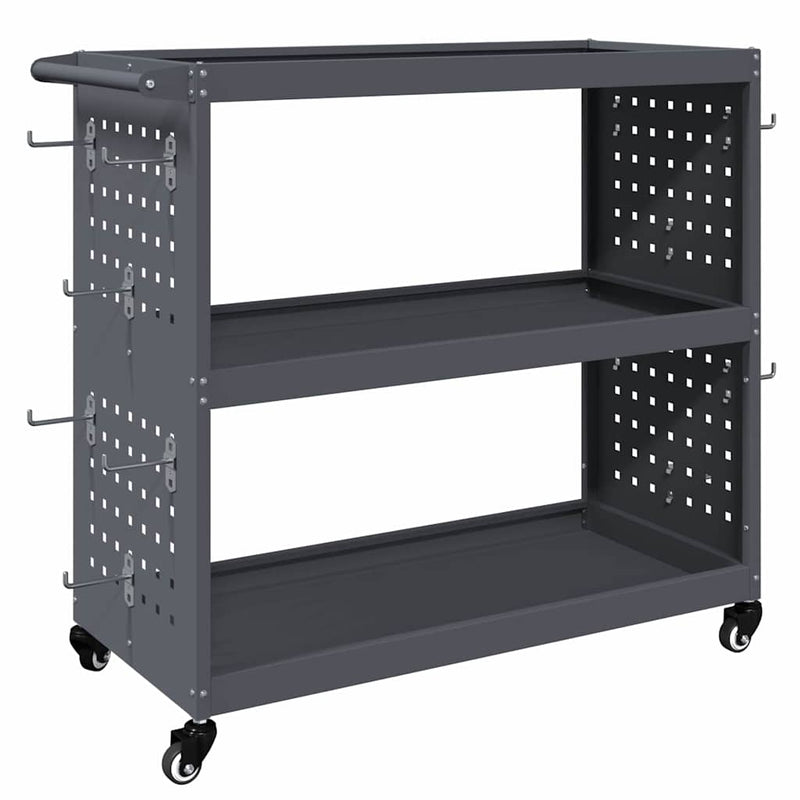vidaXL Eszköz Kocsi Antracit 75 x 35 x 73 cm Hidegen húzott acél