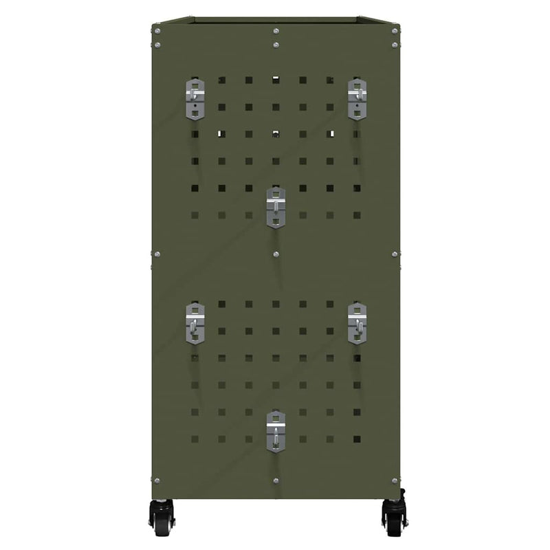 vidaXL Eszköz Kocsi Oliva zöld 75 x 35 x 73 cm Hidegen húzott acél