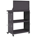 vidaXL Eszköz Kocsi Fekete 65 x 35 x 111 cm Hidegen hengerelt acél