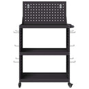 vidaXL Eszköz Kocsi Fekete 65 x 35 x 111 cm Hidegen hengerelt acél