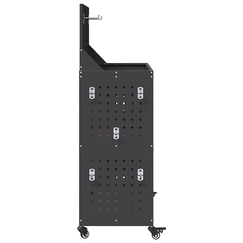 vidaXL Eszköz Kocsi Fekete 65 x 35 x 111 cm Hidegen húzott acél