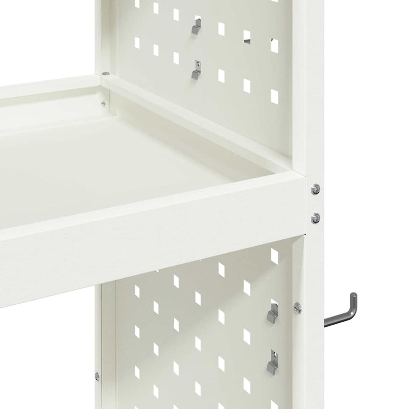 vidaXL Eszköz Kocsi Fehér 65 x 35 x 111 cm Hidegen húzott acél