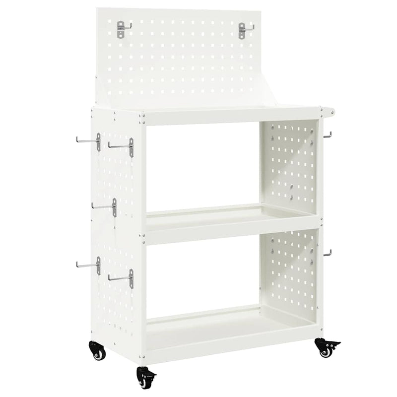 vidaXL Eszköz Kocsi Fehér 65 x 35 x 111 cm Hidegen húzott acél