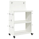 vidaXL Eszköz Kocsi Fehér 65 x 35 x 111 cm Hidegen hengerelt acél