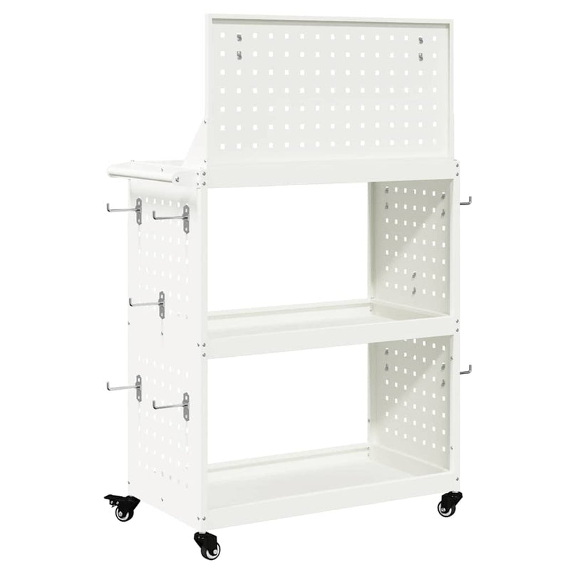 vidaXL Eszköz Kocsi Fehér 65 x 35 x 111 cm Hidegen húzott acél