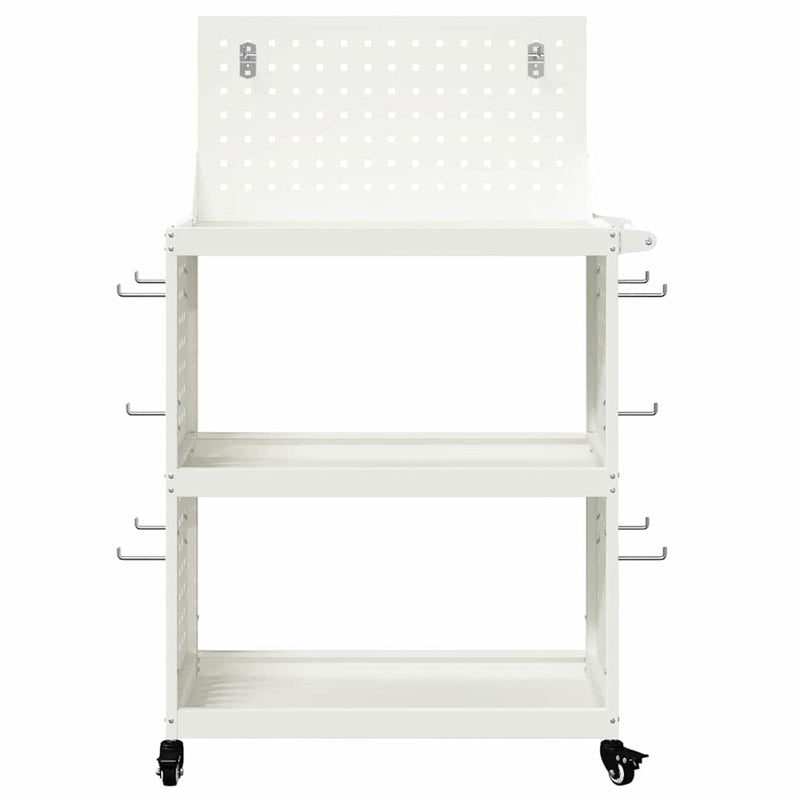 vidaXL Eszköz Kocsi Fehér 65 x 35 x 111 cm Hidegen húzott acél