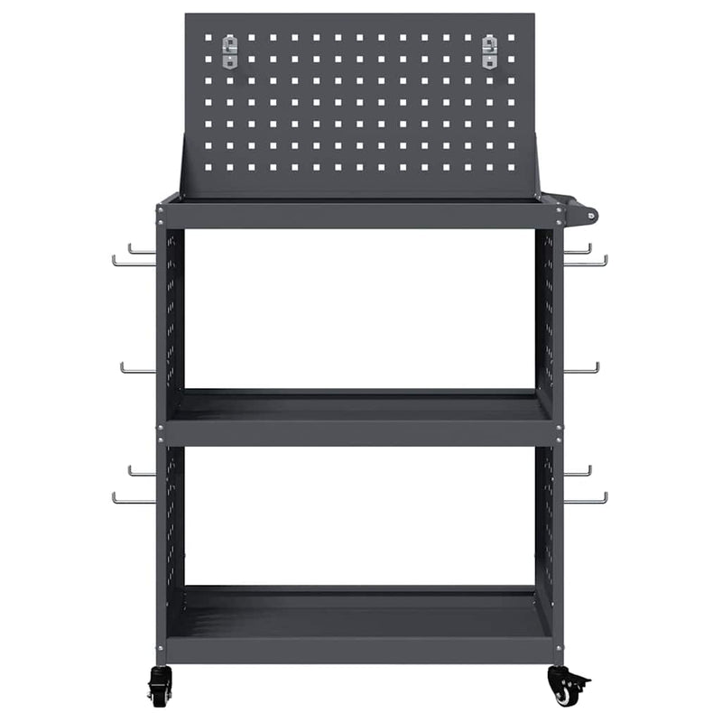 vidaXL Eszköz Kocsi Antracit 65 x 35 x 111 cm Hidegen húzott acél