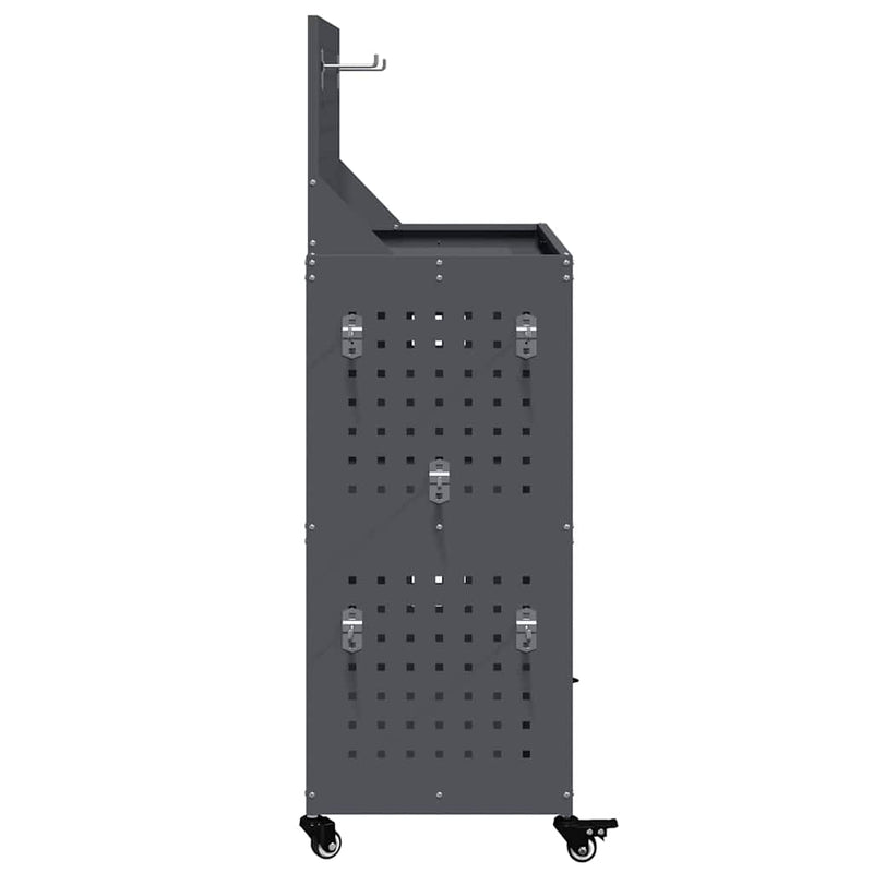 vidaXL Eszköz Kocsi Antracit 65 x 35 x 111 cm Hidegen húzott acél