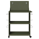 vidaXL Eszköz Kocsi Oliva zöld 65 x 35 x 111 cm Hidegen húzott acél