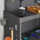 vidaXL Eszköz Kocsi Fekete 65 x 35 x 111 cm Hidegen húzott acél