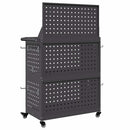vidaXL Eszköz Kocsi Fekete 65 x 35 x 111 cm Hidegen hengerelt acél