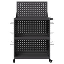 vidaXL Eszköz Kocsi Fekete 65 x 35 x 111 cm Hidegen hengerelt acél