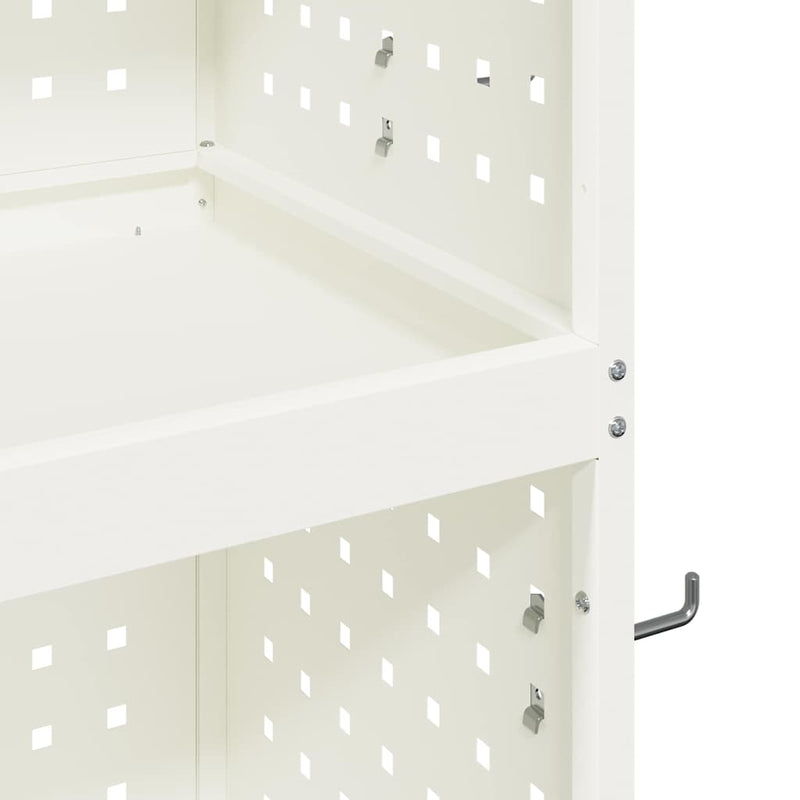 vidaXL Eszköz Kocsi Fehér 65 x 35 x 111 cm Hidegen húzott acél