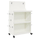 vidaXL Eszköz Kocsi Fehér 65 x 35 x 111 cm Hidegen hengerelt acél