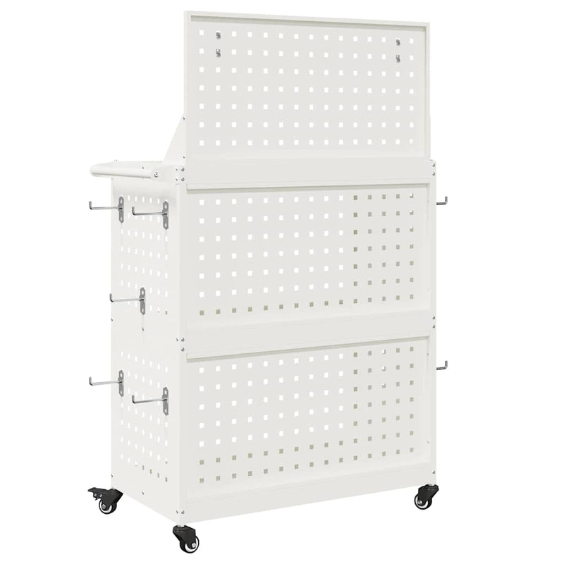 vidaXL Eszköz Kocsi Fehér 65 x 35 x 111 cm Hidegen húzott acél