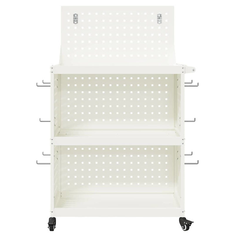 vidaXL Eszköz Kocsi Fehér 65 x 35 x 111 cm Hidegen húzott acél