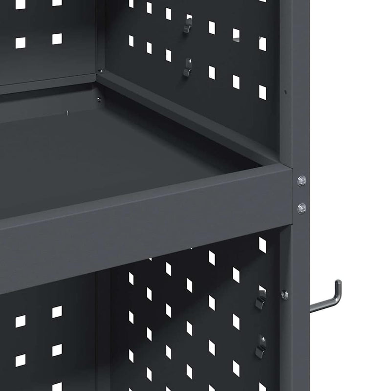 vidaXL Eszköz Kocsi Antracit 65 x 35 x 111 cm Hidegen húzott acél