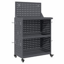vidaXL Eszköz Kocsi Antracit 65 x 35 x 111 cm Hidegen hengerelt acél