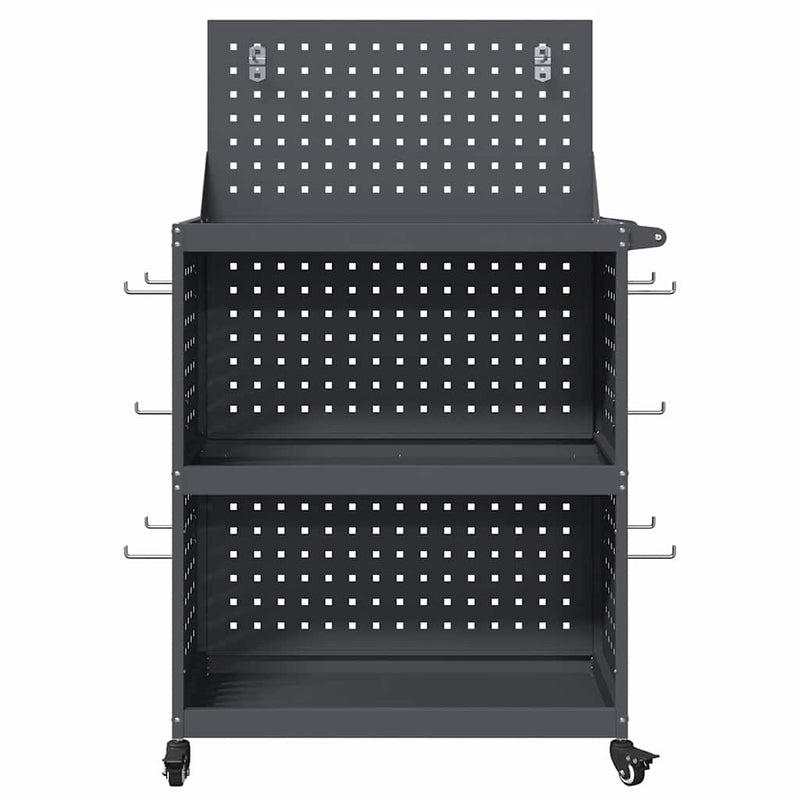 vidaXL Eszköz Kocsi Antracit 65 x 35 x 111 cm Hidegen húzott acél