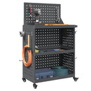 vidaXL Eszköz Kocsi Antracit 65 x 35 x 111 cm Hidegen húzott acél