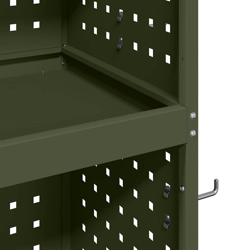 vidaXL Eszköz Kocsi Oliva zöld 65 x 35 x 111 cm Hidegen húzott acél