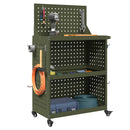 vidaXL Eszköz Kocsi Oliva zöld 65 x 35 x 111 cm Hidegen húzott acél