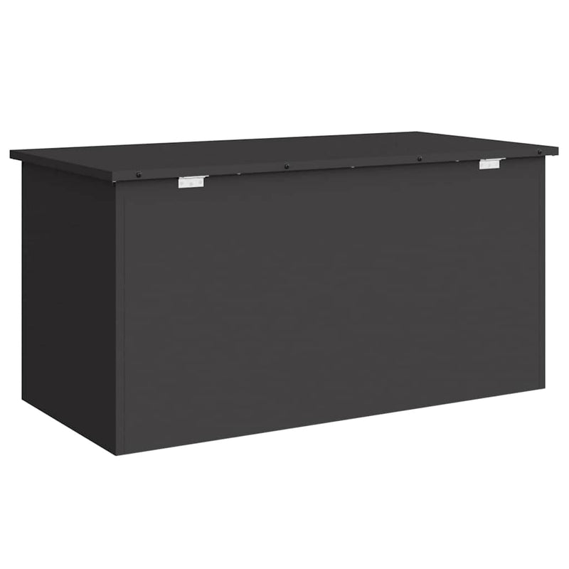vidaXL Kültéri Tároló Doboz tárolóval Fekete 100 x 50.5 x 50 cm