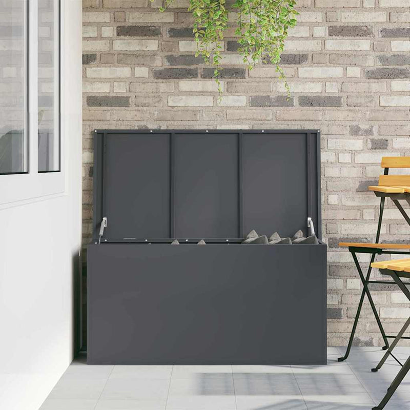 vidaXL Kültéri Tároló Doboz tárolóval Antracit 100 x 50.5 x 50 cm