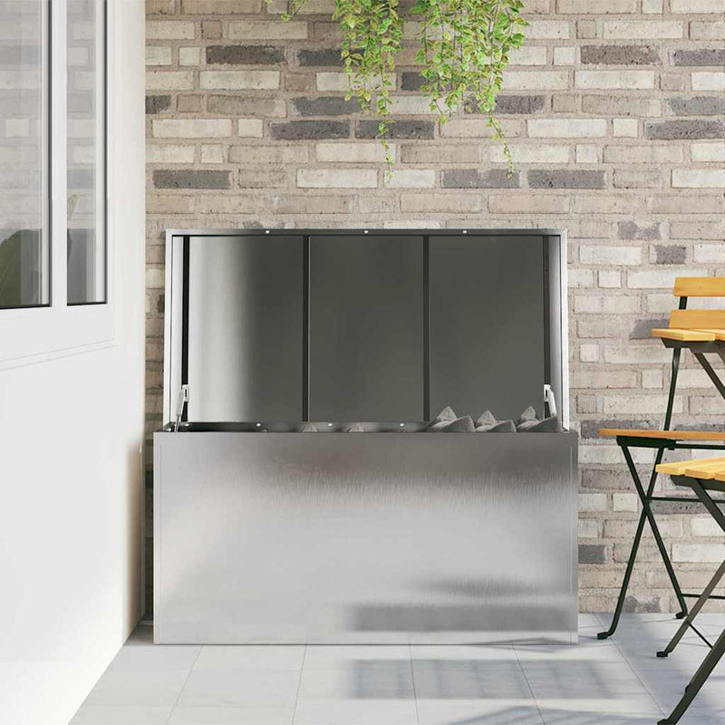vidaXL Kültéri Tároló Doboz Ezüst 100 x 50.5 x 50 cm Rozsdamentes acél