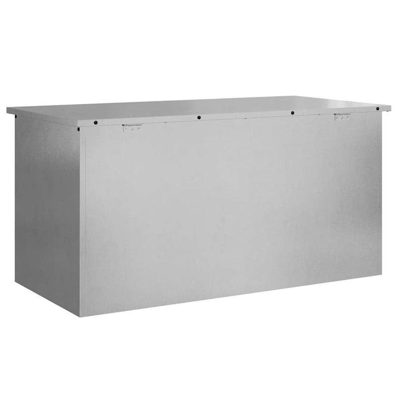 vidaXL Kültéri Tároló Doboz Ezüst 100 x 50.5 x 50 cm Rozsdamentes acél