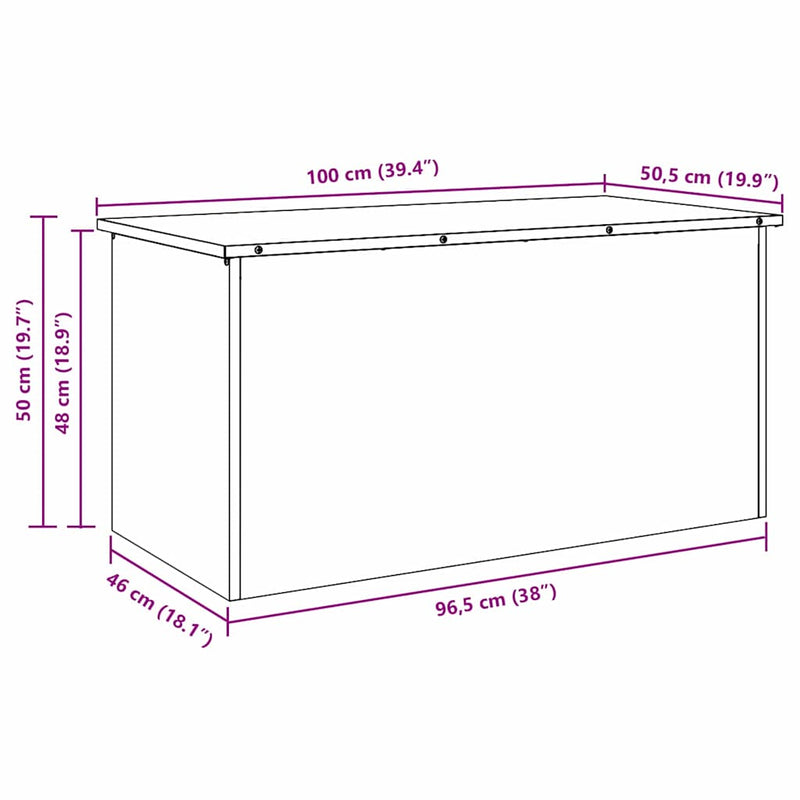 vidaXL Kültéri Tároló Doboz Ezüst 100 x 50.5 x 50 cm Rozsdamentes acél
