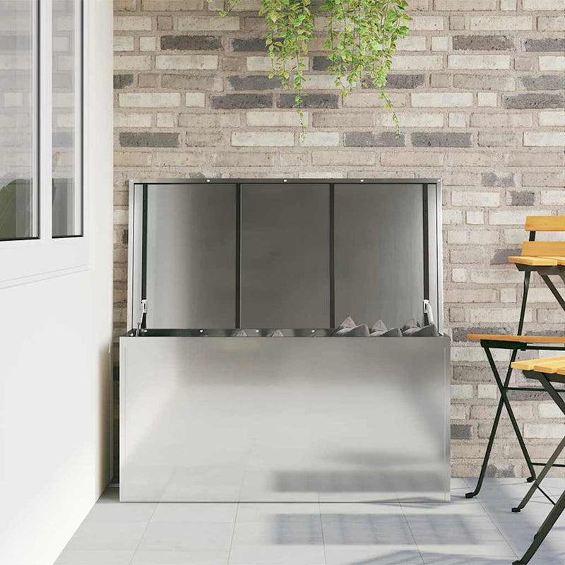 vidaXL Kültéri Tároló Doboz Ezüst 100 x 50.5 x 50 cm Horganyzott acél