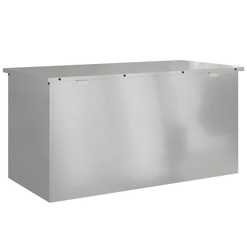 vidaXL Kültéri Tároló Doboz Ezüst 100 x 50.5 x 50 cm Horganyzott acél