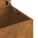 vidaXL Kültéri Tároló Doboz tárolóval Rozsdás 100 x 50,5 x 50 cm Acél