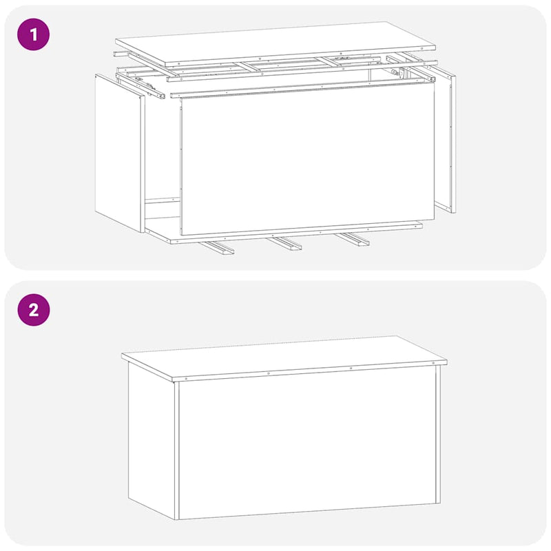vidaXL Kültéri Tároló Doboz Barna 100 x 50.5 x 50 cm időjárásálló acél