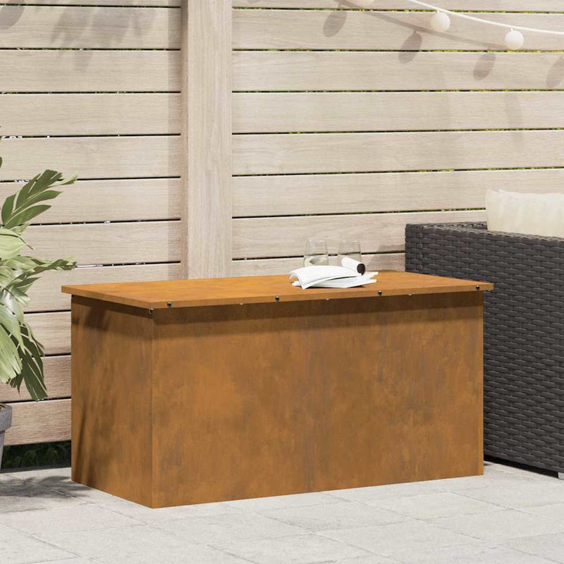 vidaXL Kültéri Tároló Doboz Barna 100 x 50.5 x 50 cm időjárásálló acél