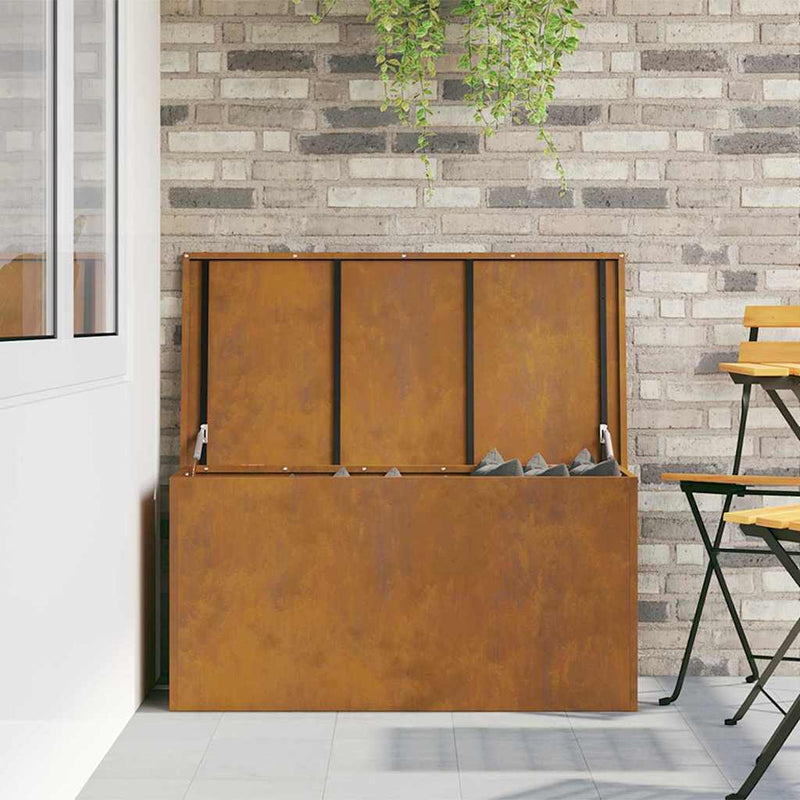 vidaXL Kültéri Tároló Doboz Barna 100 x 50.5 x 50 cm időjárásálló acél