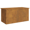 vidaXL Kültéri Tároló Doboz tárolóval Rozsdás 100 x 50,5 x 50 cm Acél